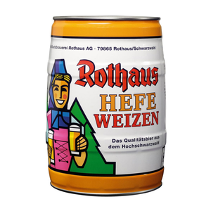front of Rothaus German Hefeweizen Wheat Beer 5L Mini Keg