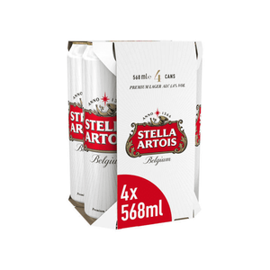 front of Stella Artois 4 x 568ml Cans 