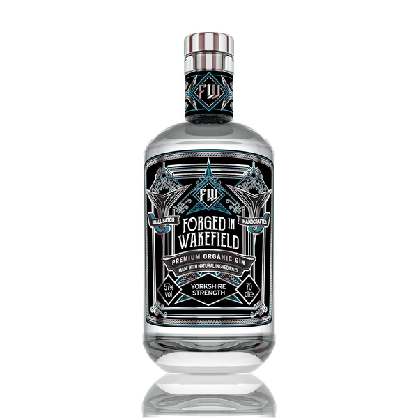 front of forged in wakefield Yorkshire strength gin 20cl bottle