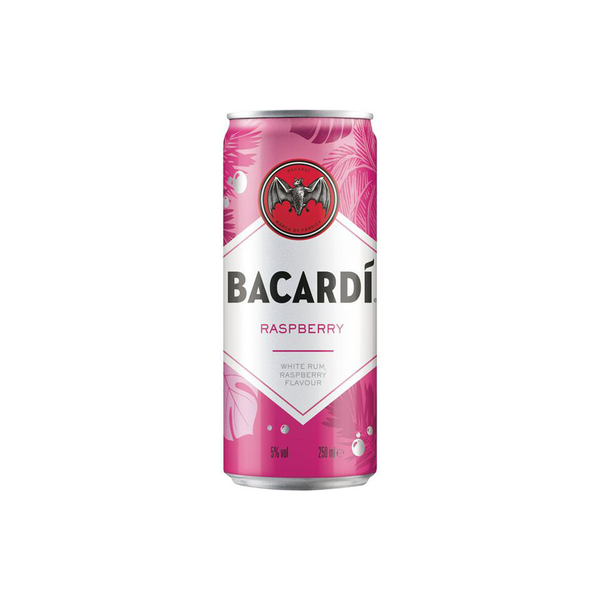 Front of Bacardi raspberry spritz can 250ml