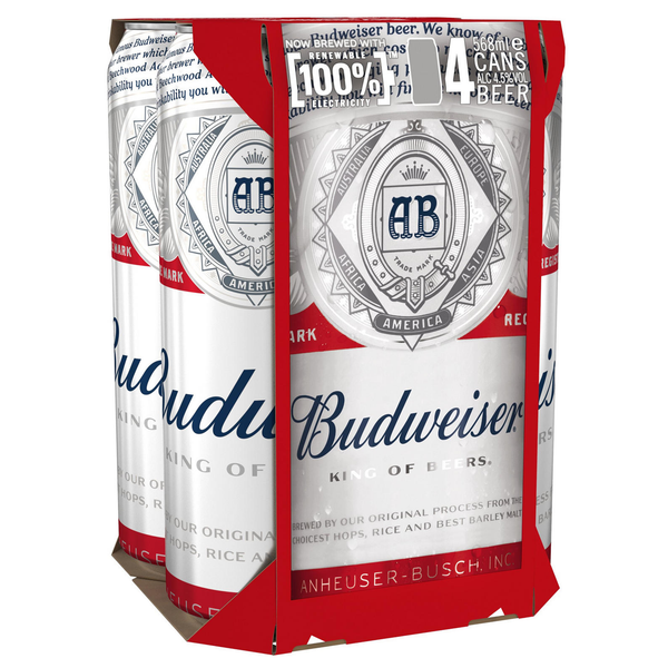 front of budweiser 568ml 4 pack