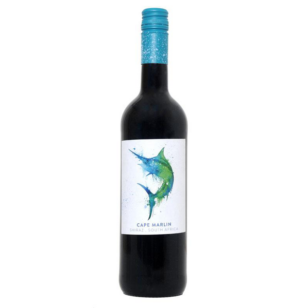 front of cape marlin red bottle