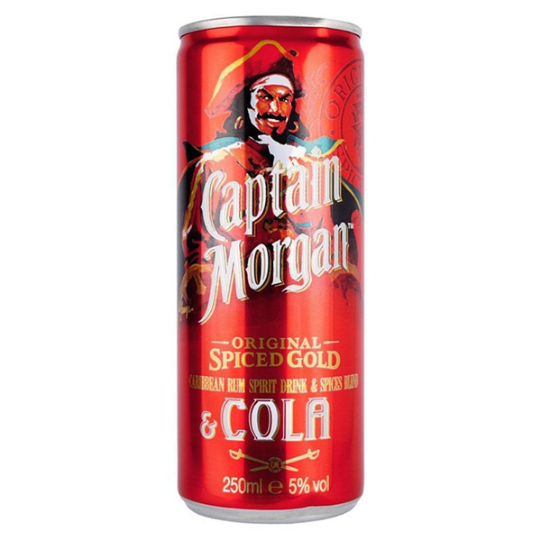 Front of captain morgan and coke can