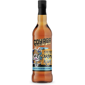 front of coyaba salted caramel rum bottle