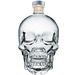 front of crystal head vodka bottle