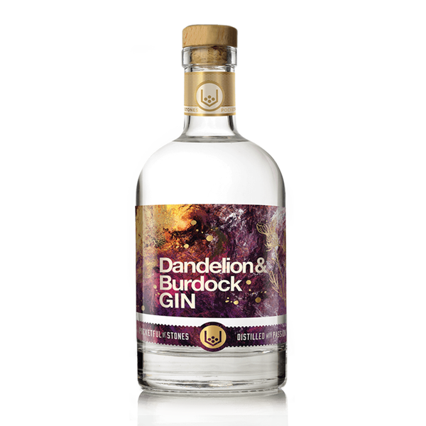 front of dandelion and burdock gin bottle