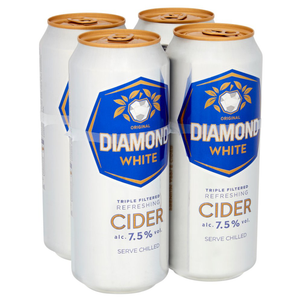 front of white diamond 4x500ml cans