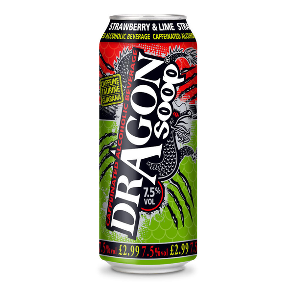 front of dragon soop strawberry and lime can