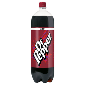 front of Dr Pepper 2L bottle