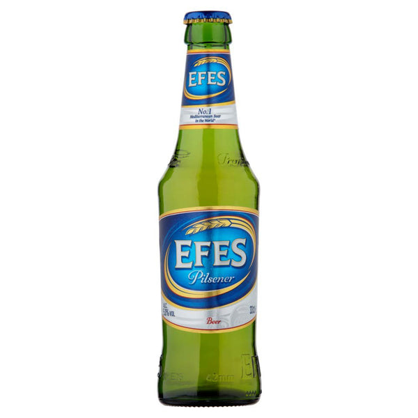 front of efes bottle
