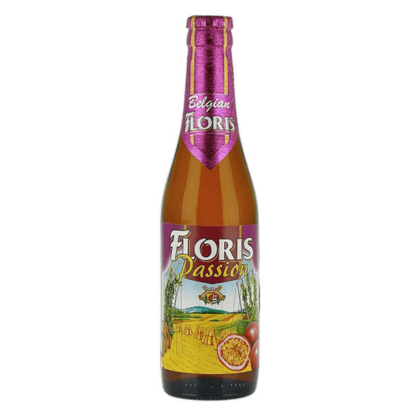 front of floris passionfruit beer bottle
