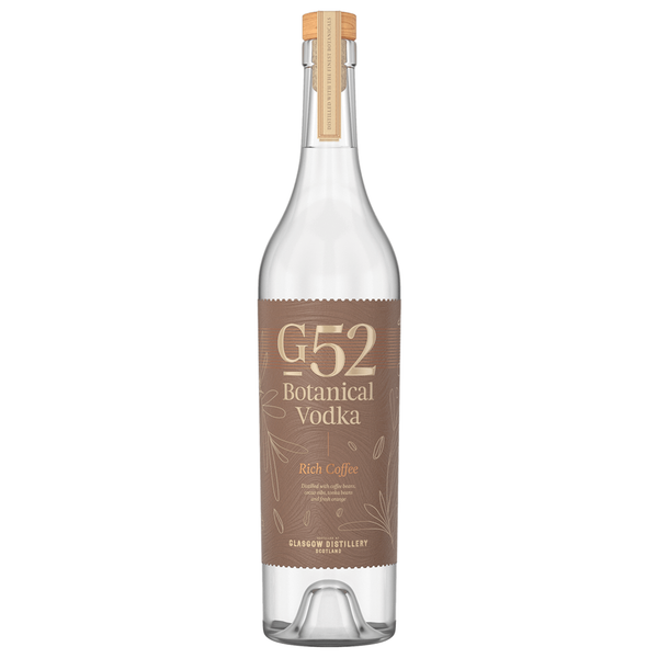 front of g52 botanical vodka bottle