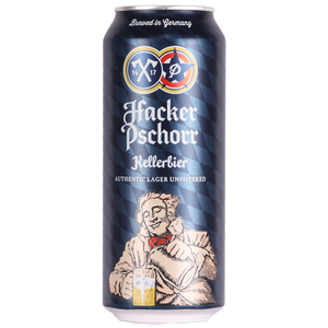 front of hacker pschorr kellerbier 500ml can