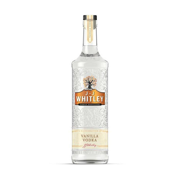 front of j.j whitley vanilla vodka 70cl bottle