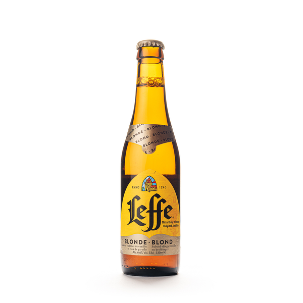 front of Leffe Blond Beer 330ml bottle