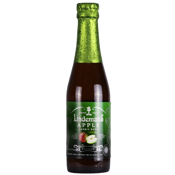 front of Lindemans Apple Beer 35.5CL bottle