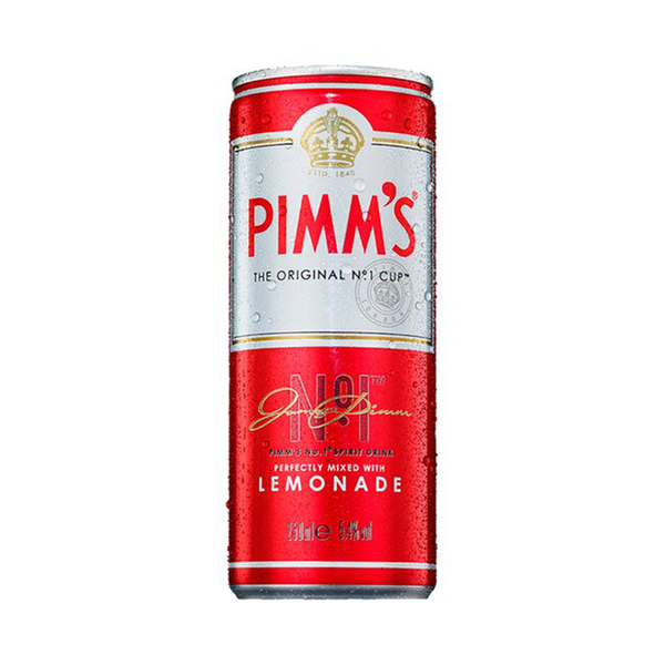 front of Pimms with Lemonade 250ml Can