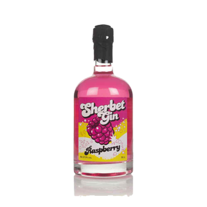 front of Raspberry Sherbet Gin 50cl bottle