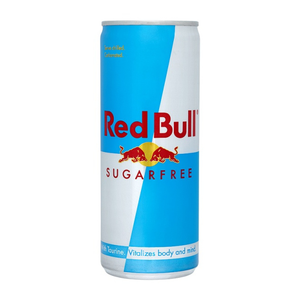front of Red Bull Sugar Free 250ml can