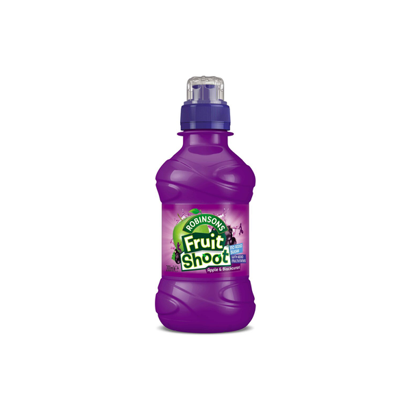 front of Robinsons Apple & Blackcurrant Fruit Shoot