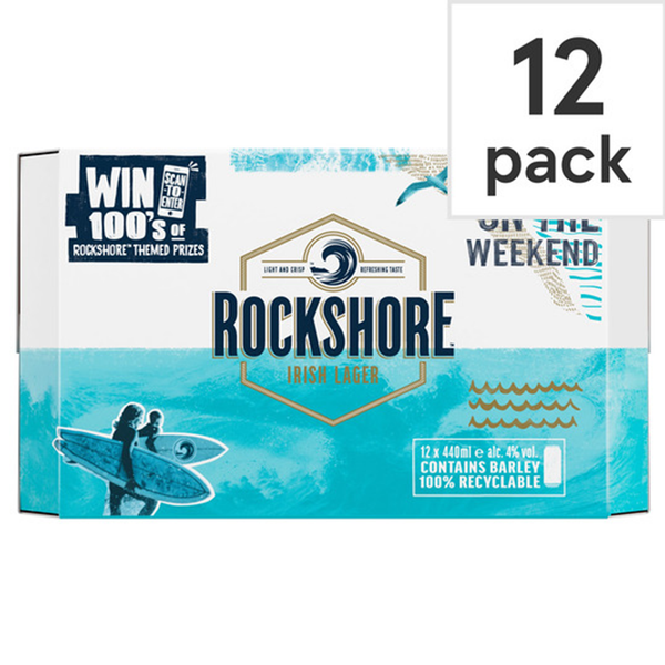 front of Rockshore Lager 12X440ml pack