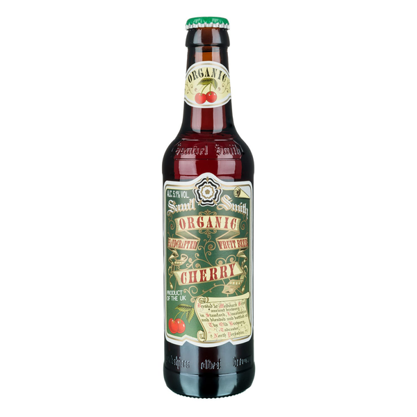 front of Samuel Smith Cherry Beer 355ml bottle