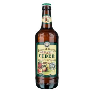 front of Samuel Smith Organic Cider 550ml bottle