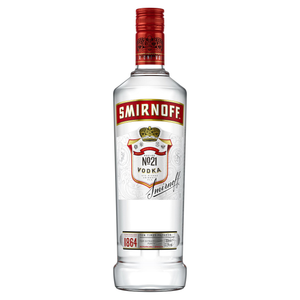 front of Smirnoff Red Label 70cl bottle