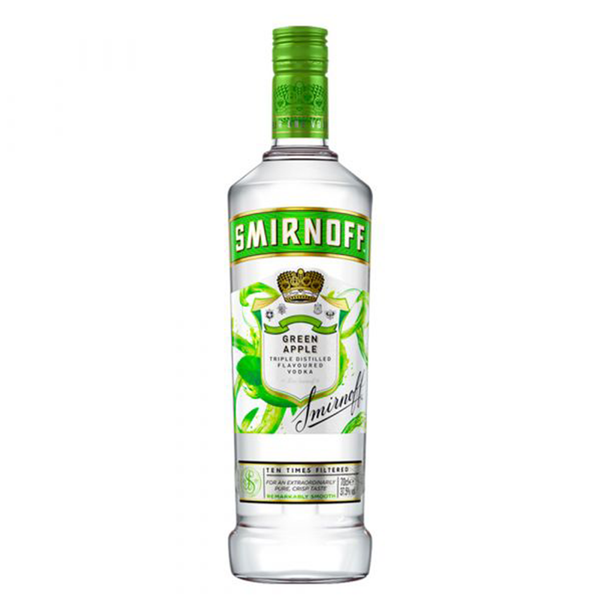 front of Smirnoff Apple Vodka 70cl bottle