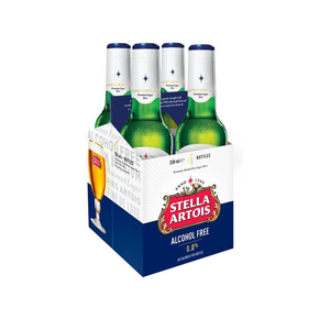 front of Stella Artois Alcohol Free 4x330ml bottle