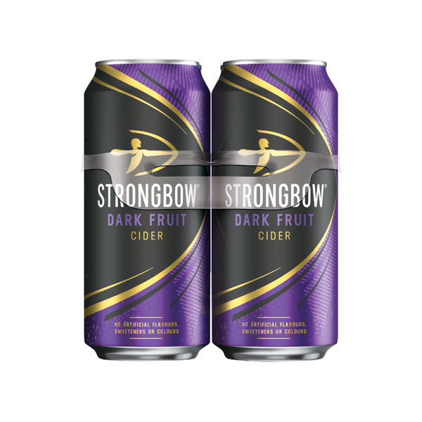 front of Strongbow Dark Fruits 4x568ml cans