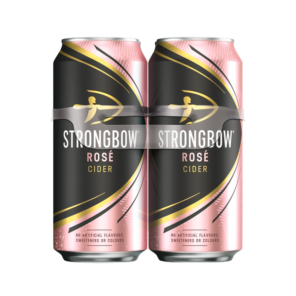 front of Strongbow Rose 4x440ml cans