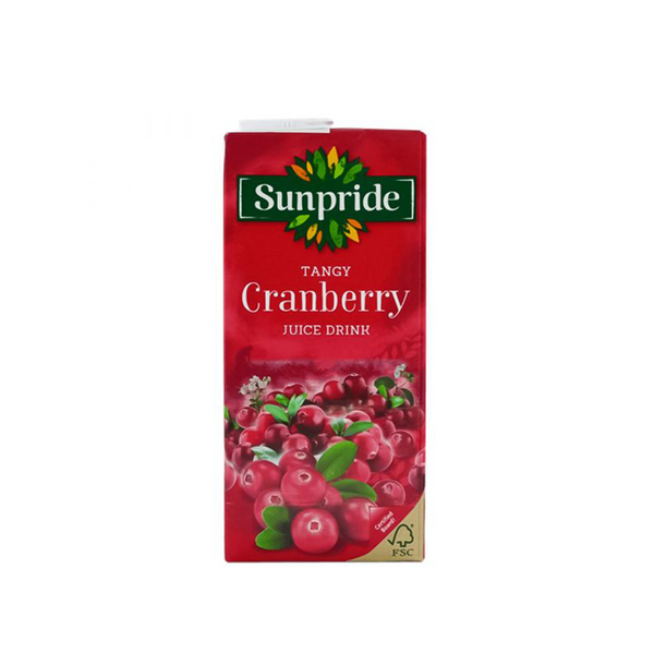 front of Sunpride Cranberry Juice 1L carton