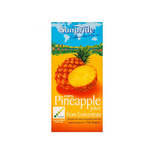 front of Sunpride Pineapple Juice 1L carton