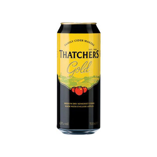 Front of Thatcher's Gold 500ml can