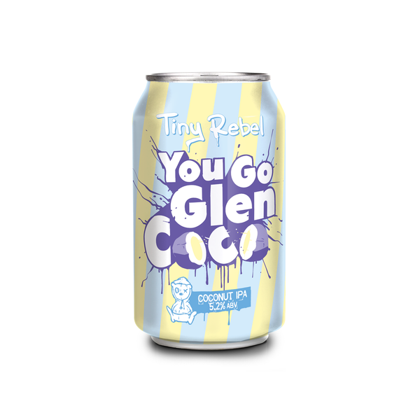front of tiny rebel you go glen coco 330ml can