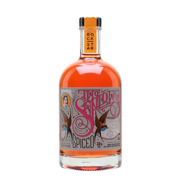 front of Two Swallows Cherry and Salted Caramel Rum 50cl bottle