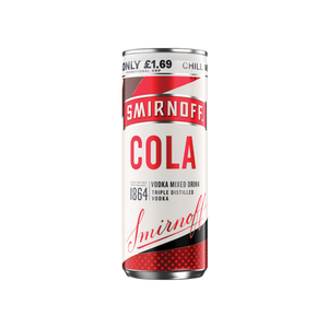 front of  Smirnoff & Cola 250ml Can 