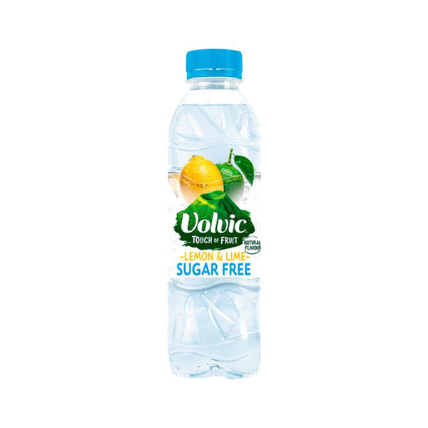 front of Volvic Sugar Free Lemon & Lime 500ml bottle