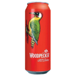 front of Woodpecker Cider 500ml can
