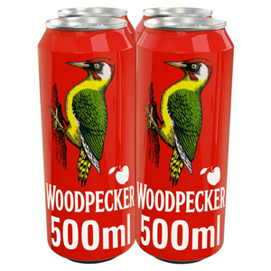 front of Woodpecker 4x500ml cans