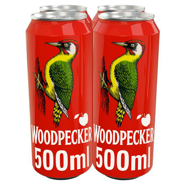 front of Woodpecker 4x500ml cans